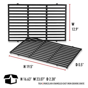 Weber Porcelain-Enameled Cast-Iron Cooking Grates,Fits-Genesis 300 series grills, 19.5" x 12.9" With Superior Heat Retention