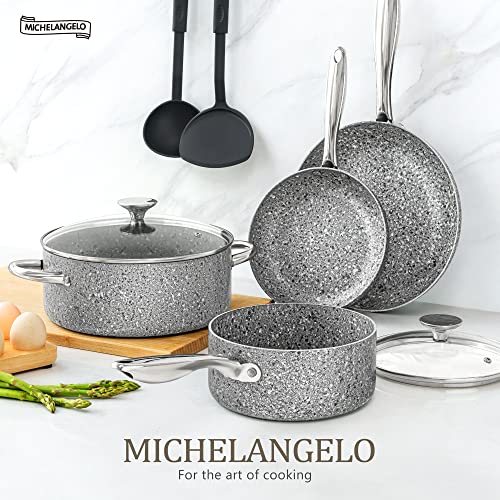 MICHELANGELO Pots and Pans Set Nonstick, Granite Cookware Set 12