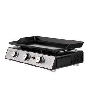 Royal Gourmet PD1301S Parrilla de gas portátil de 24 pulgadas con 3 quemadores y cubierta, 25,500 BTU, cocina al aire libre, camping o portón trasero, color negro