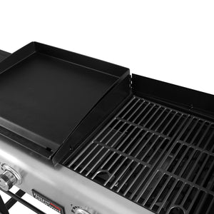 Royal Gourmet GD401C 4-Burner Flat Top Gas Grill Griddle Combo with Cover, Portable for outdoor cooking with Folding legs While Camping or Tailgating, Black & Silver